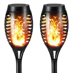 Solar Flicking Light 2 pcs Outdoor Lawn Lights LED Torch Lights for Garden Decoration Halloween Christmas Decorations 50*7.5CM ABS Plastic NI-MH Battery Solar Charging 6-8 Hours Working Time