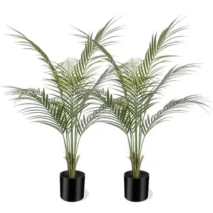 2pack Realistic Artificial Areca Palm Tree -No More Dead Plants! indoor/outdoor home Decor, top choice for housewarming gifts