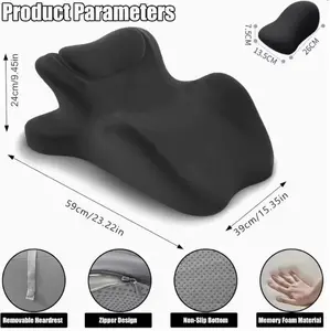 Contoured Support Ergonomic, Memory Foam Wedge Pillow, 27° Angled Support for Waist and Neck, Support Pillow (Black)Relieve back pain and stiffness. A must-have item for women.