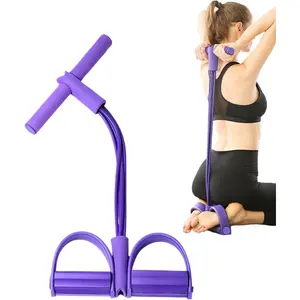 4-Tube Pedal Resistance Band with Handles, Fitness Training Gear for Arms & Legs, Portable for Home, Gym & Travel, Workout Bands with Handles