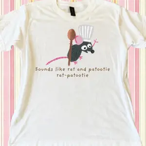 Hand-drawn Ratatouille-Inspired Rat Patootie Graphic Baby Tee – Y2K Aesthetic Graphic Tee