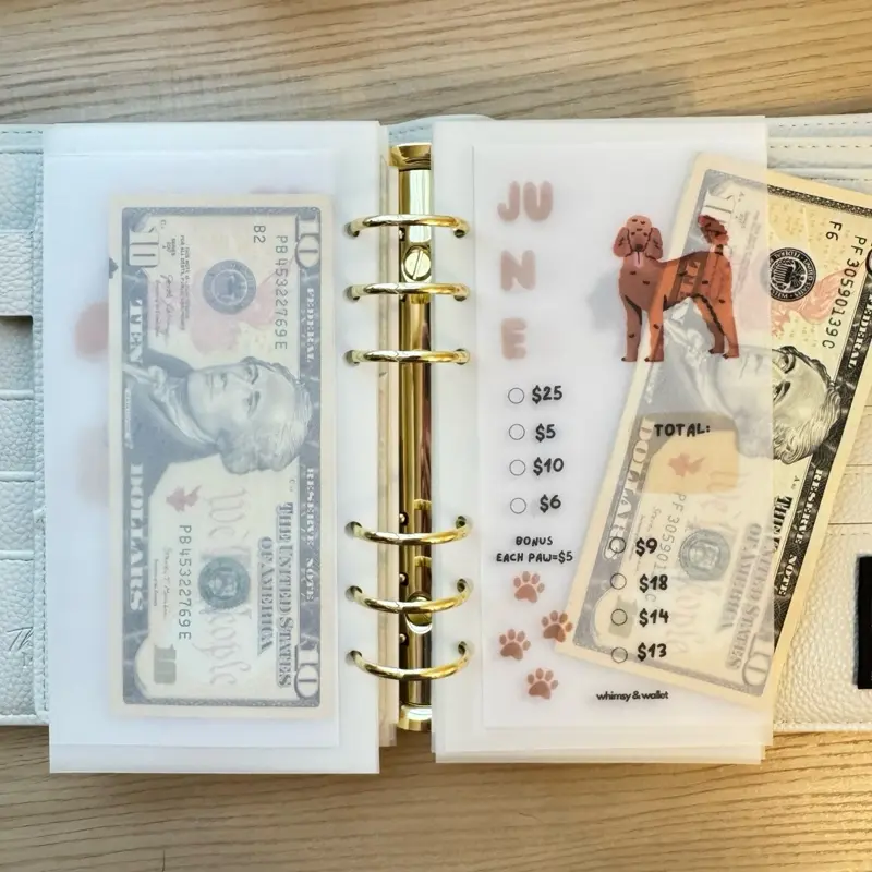 Monthly Savings Challenge Envelopes Dog Inspired | Matte Vellum A6 Savings Envelopes