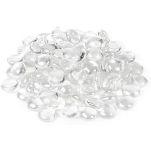 Glass Marbles, Glass Beads for Vases, Marbles for Vases, 5LB, 500-600, Clear Beads, Clear Gems, Fillers for Centerpieces, Decorative Rocks, Flat, Stones, Pebbles, Crafts, Plants, Fish Bowl