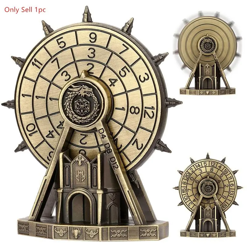 Creative Dragon Tail Pattern Dice Spinner,7-in-1 Rotating Dice Wheel Tabletop RPG Gaming Roller with Double-Sided Numbered Dial,Indoor Entertainment Game Accessory,Giant Wheel Desk Decoration