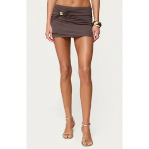 Edikted Women's Shaylo Clasp Ruched Mini Skirt - Multicolor