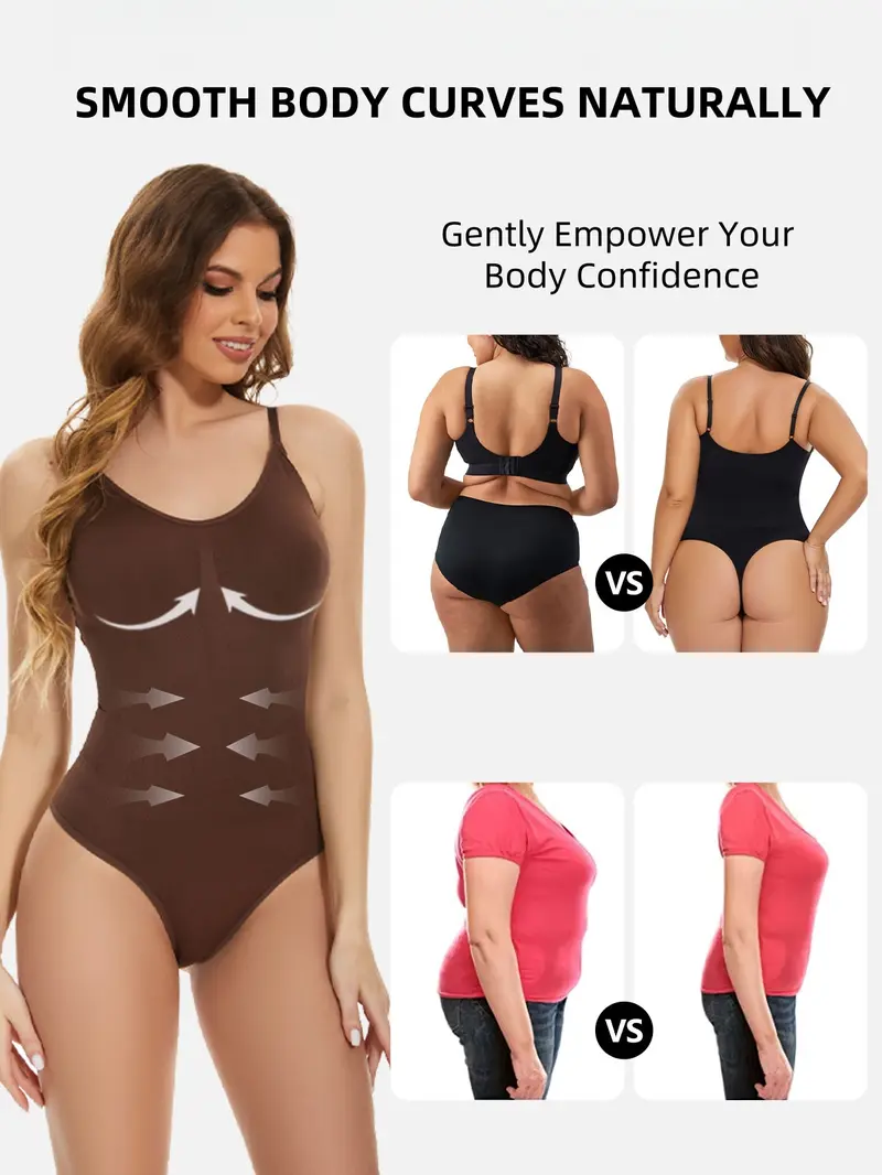 Product Introduction of VVL Women's Seamless Brief Thong Shapewear Bodysuit, Basic Fashion Round Neck Sleeveless Body Shaper with Tummy Control, Butt Lift & Breathable Mesh Fabric 20