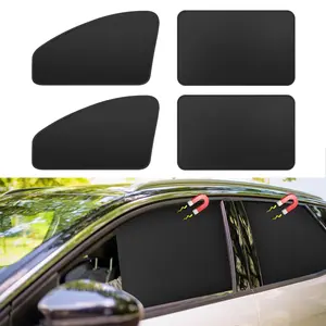 Car Curtains for Side Window - 4 Pcs Thicken Privacy Sun Shades Magnetic 100% Block Light Car Window Covers with Cooler Feeling for SUV Sedan(Thickset, 4pcs)