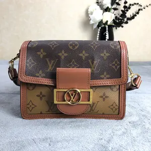 Pre-owned Louis Vuitton leather Crossbody Bags Dauphine Mini Monogram Reverse Crossbody Bag 682970