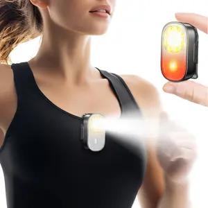 Cuvccn 500LM Ultra Bright Mini EDC Flashlight Rechargeable, 10 Modes Running Lights for Runners with Spot & Flood Light, Waterproof Small Clip on Flashlight for Walking, Camping, Hiking, Work, 2 Packs