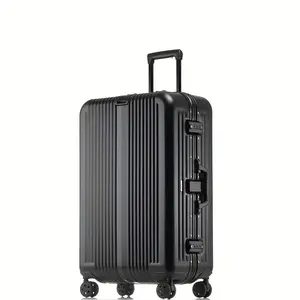 24in-28in Aluminum Grid Box TSA Lock Large Capacity Textured Suitcase Trolley Case Luggage