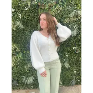 Ivory Pearl Button 'Serena' Cardigan