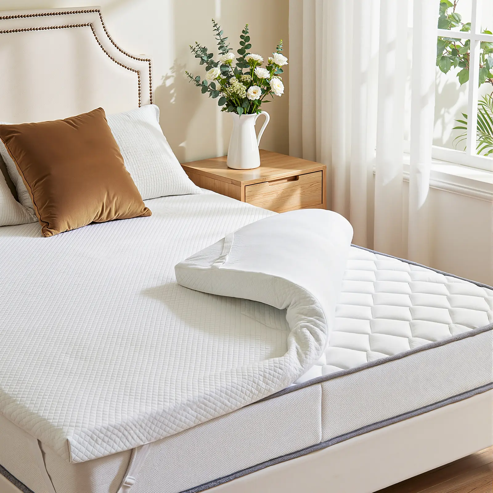 Memory Foam Mattress Topper with Removable Soft Cover, Thick Gel Infused Cooling Toppers Pad for Sleeper Sofa, RV, Camper, Ventilated Memory Foam Mattress Topper with Removable Soft Cover, Thick Gel Infused Cooling Toppers Pad for Sleeper Sofa, RV, Camper, Ventilated