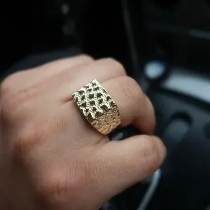 Gold Nugget Men Ring