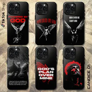 POWERED BY GOD Phone Case, GOD'S PLAN OVER MINE Cover, God Design Gift 17 Air Pro Max