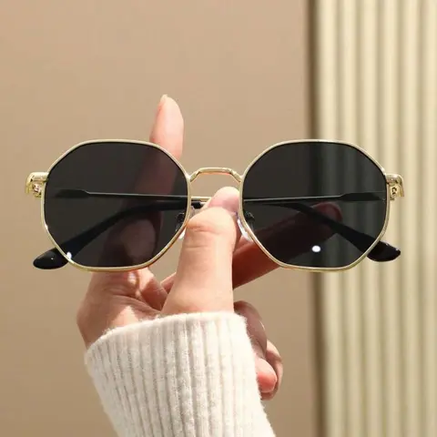 Women's Fashionable Geometric Frame Sunglasses, Trendy Casual Sunglasses for Everyday Use, Fashion Accessories for Outdoor Activities, Stylish Glasses