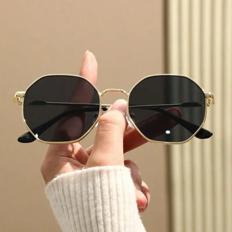 Women's Fashionable Geometric Frame Sunglasses, Trendy Casual Sunglasses for Everyday Use, Fashion Accessories for Outdoor Activities, Stylish Glasses