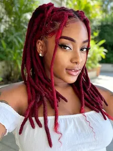 10pcs 99j Strand Dreadlock Extensions - Handmade Permanent Locs for Men & Women,  Dreadlock Hair, Dyeable & Bleachable, -Looking Dreadlock Wig Add-Ons for Dreadlock Maintenance, Events, Daily Wear (No Clip-Ins)