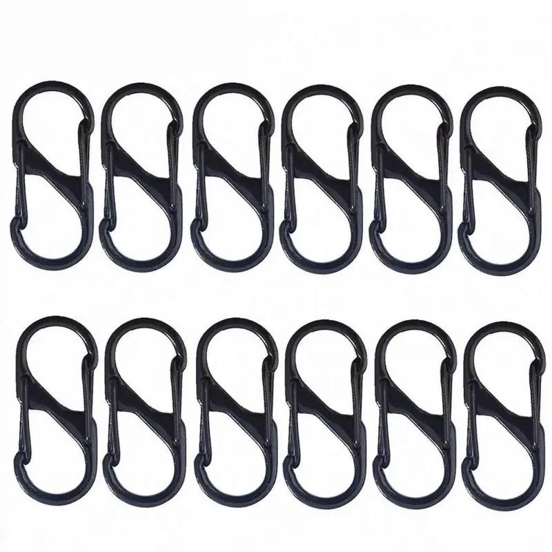 12-Pack Backpack Zipper Locks, Dual Spring S-Hook Zipper Clips, Anti-Theft Security, Ideal for Travel, Luggage and Camping, Protect Your Items Securely