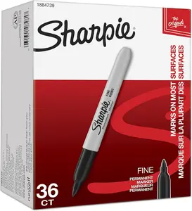 ARPIE Permanent Markers, Fine Point, Black, 36 Count