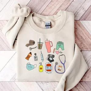 Nurse Sweatshirt or T-Shirt, Floral Nurse Shirt, Toile Nurse Shirt, RN Sweatshirt, Nurse Graduation Gift, Nurse Week, Nurse Appreciation, Nurse Gift