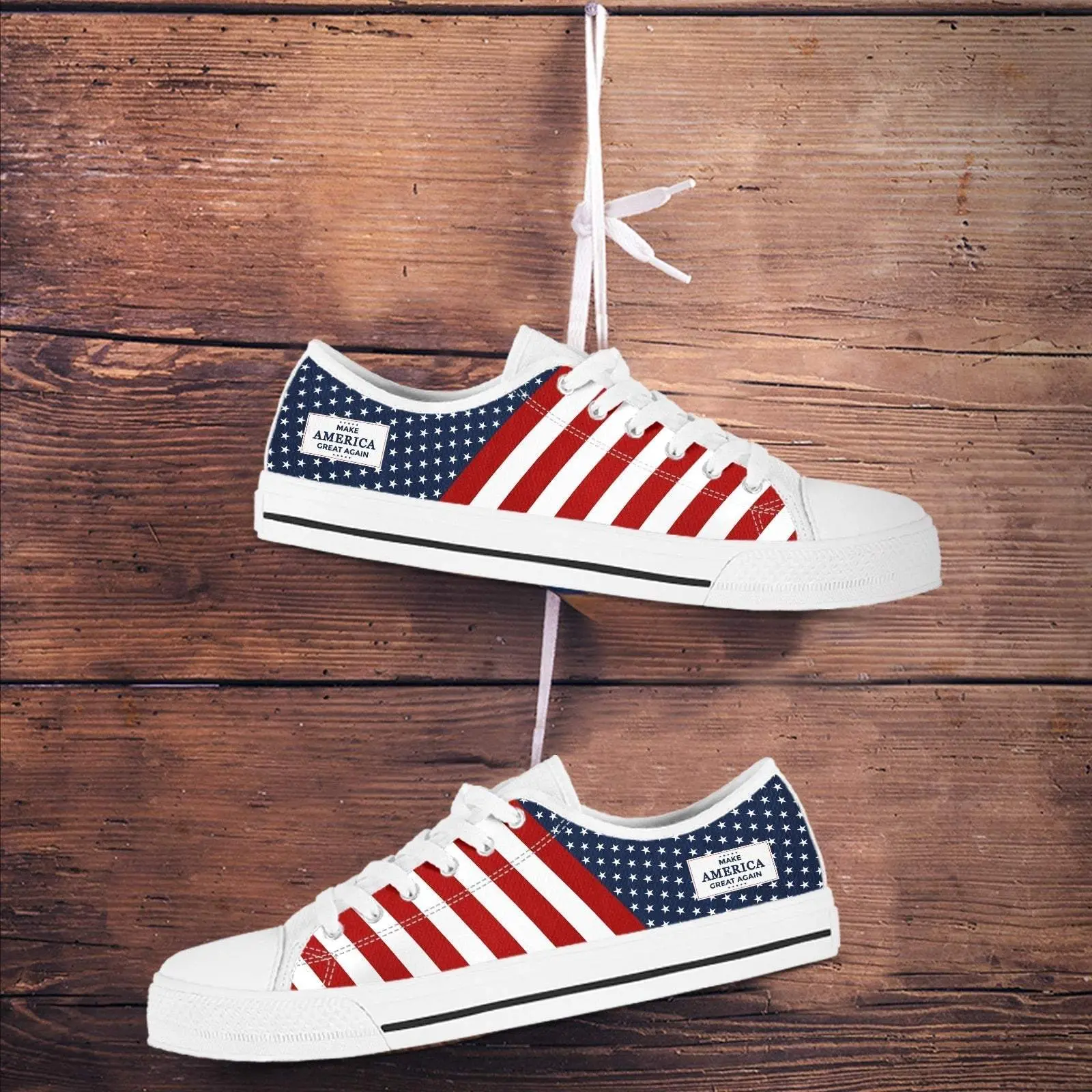 American Flag Fourth of July Vulcanized Shoes