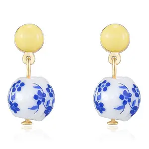 Ettika Indigo Floral Drop Earrings