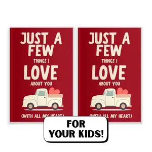 2 PACK: Just A Few Things I Love About You (With All My Heart) Fill In The Blank Gift Book for Kids, Best Friends, Family by LARKINROAD  - Perfect for Valentine's Day, Galentine's Day, Birthdays, Mother's Day