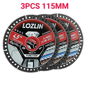LOZLIN 4.5" 1PCS/3PCS Diamond Tile Cutting Blades - Ultra-Thin Dry Cutting Disc for Ceramic, Marble, Granite - Angle Grinder Blades& Durable for Masonry/Construction Power Tool SummerVibes fathersdaygift
