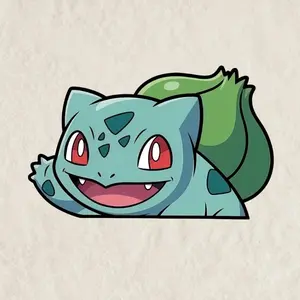Bulbasaur Vinyl Peeker Sticker, Peeker Sticker Decal for Car Laptop Water Bottle Decal Sticker - Anime Decal Sticker, Gift for Game lovers