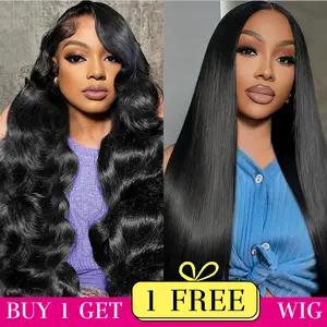 NEW Comb Sale[30'' &30''] "Buy 1 Get 2 Wig" 13x4 Body Wave & Deep Wave & Straight Lace Front Wigs Human Hair 180% Density Human Hair Wigs for Black Women