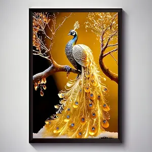 Elegant Peacock Canvas Print - Vibrant Unframed Wall Art for Living Room, Bedroom, Office & More - Waterproof, Creative Home Decor Poster, Perfect for Room Decor