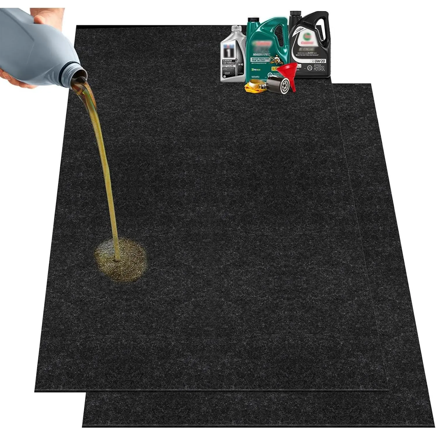 36" x 60" Oil Drip Mat for Garage Driveway,  Rubber Floor Oil Spill Leak Absorbent Pads for   Oil Leak Stain Resistant(2pcs)