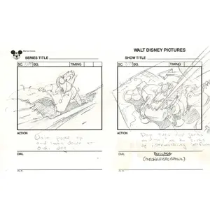 Chip n Dale Rescue Rangers Original Production Animation Storyboard Walt Disney FIRST EPISODE 1988 A26