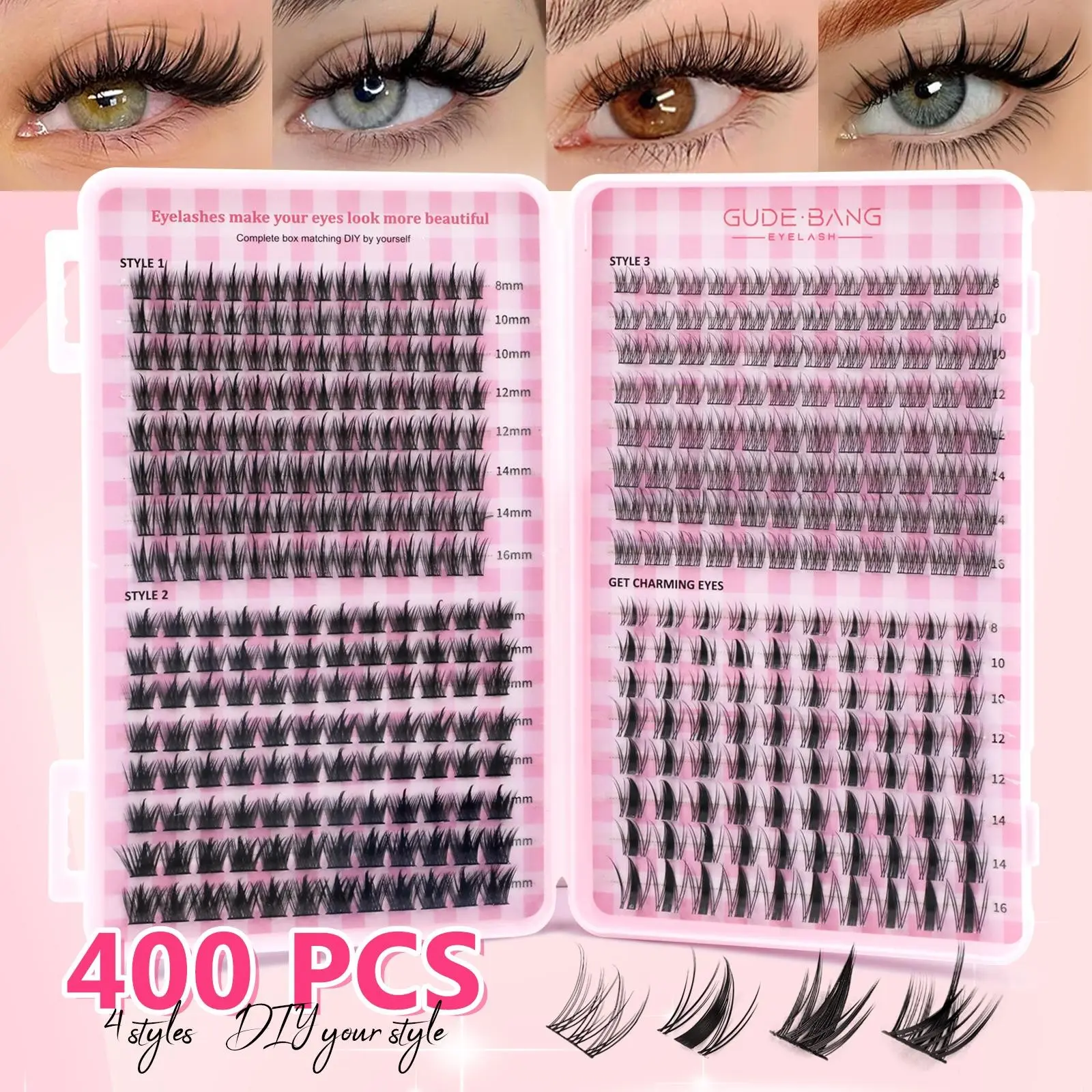 Natural Fluffy Volume Lash Clusters, Pointed D Curl Eyelash Extensions, DIY Single Clusters for Daily Use