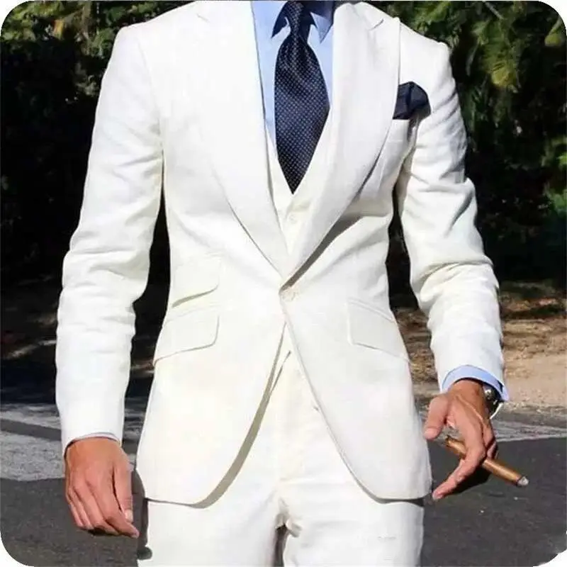 Elegant Wedding Tuxedos Suits 3 Pieces Slim Fit Bridegroom For Men Groomsmen Suit Male Formal Business (Jacket + Vest + Pants) Elegant Wedding Tuxedos Suits 3 Pieces Slim Fit Bridegroom For Men Groomsmen Suit Male Formal Business (Jacket + Vest + Pants)