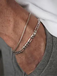 Men's Street Style Chain Bracelet, Fashionable Jewelry for Party, Daily Clothing Decor, Trendy All-match & Exquisite Jewelry for Birthday Gift