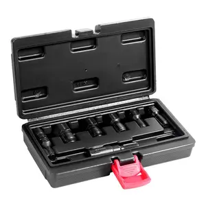 VEVOR 7-Piece Thread Chaser Set, Metric Thread Restorer Tool M10 M12 M14 M18 M20 M22, Rethreading Tool Kit with Storage Case, Heat Treated Carbon Steel, for Automotive Thread Repair Applications