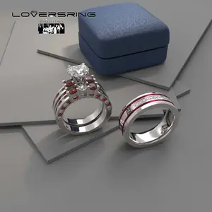 Wedding Ring Sets His And Hers Promise Ring Wedding Ring Sets His And Hers Couples Women 925 Sterling Silver Heart Moissanite Man Titanium Wedding Band