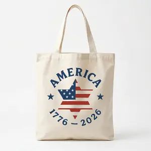 America 1776–2026 Tote Bag, Patriotic USA Canvas Tote, 250 Years Anniversary Bag, Vintage American Flag Tote, Independence Day Gift