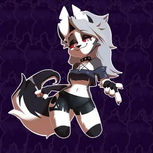 Rebel Wolf Girl Sticker – Cool Gothic Anime Vinyl Decal for Laptop, Car, or Journal – Gift for Furry and Anime Fans