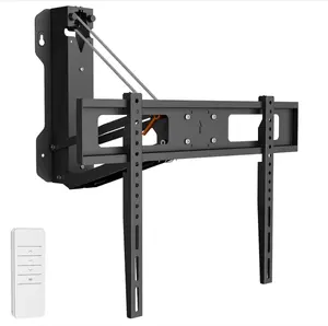 Over Fireplace TV Mount Pull Down with Remote, Motorized Height Adjustable Electric TV Wall Bracket for 32 to 70 inch Screen, Compatible with VESA 600x400