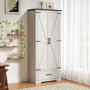 LINGMU 72" Pantry Cabinet Kitchen Food Storage Cabinet Kitchen Larder Cupboard for Kitchen Restaurant Living Room Bathroom