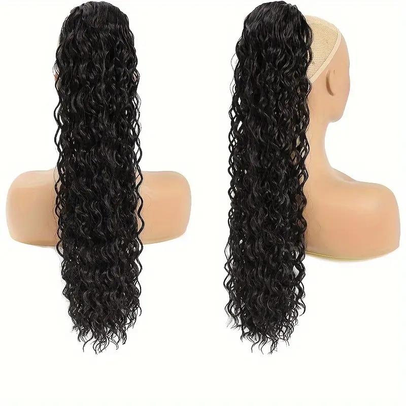 RIVERWOOD Drawstring Ponytail Extension 120g Straight 70% Real Human And 30% Heat-Resistant Synthetic Fiber Blend for Natural Feel Quick & Convenient Application Perfect for Everyday Wear Wearable