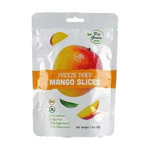 BIG GREEN Freeze Dried Mango Slices - 100% Natural Fruit Snack, 0g Sugar, No Additives, Healthy & Delicious 20g