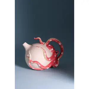 Red Circular Octopus Teapot