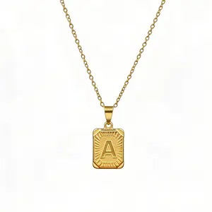 Custom Letter Hip Hop Necklace 18K Gold-Plated Titanium Chain for Him & Her Personalized Streetwear Gift Alphabet Pendant Adjustable 8.3–19.7 inches Minimalist Design