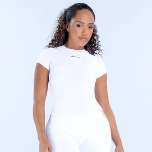 New DFYNE Impact 2 Piece Workout Set Women Seamless Short Sleeve Top High Waist Sculpt Leggings