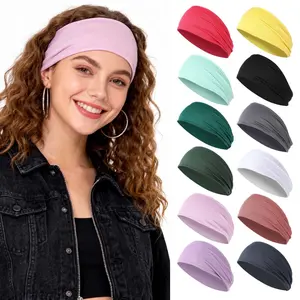 Fabric Headbands for Women, Sweat Bands Headbands for Sports, 12 Pieces