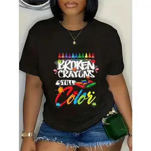 100% Cotton Broken Crayons Still Color Shirt Mental Health Awareness T-Shirt