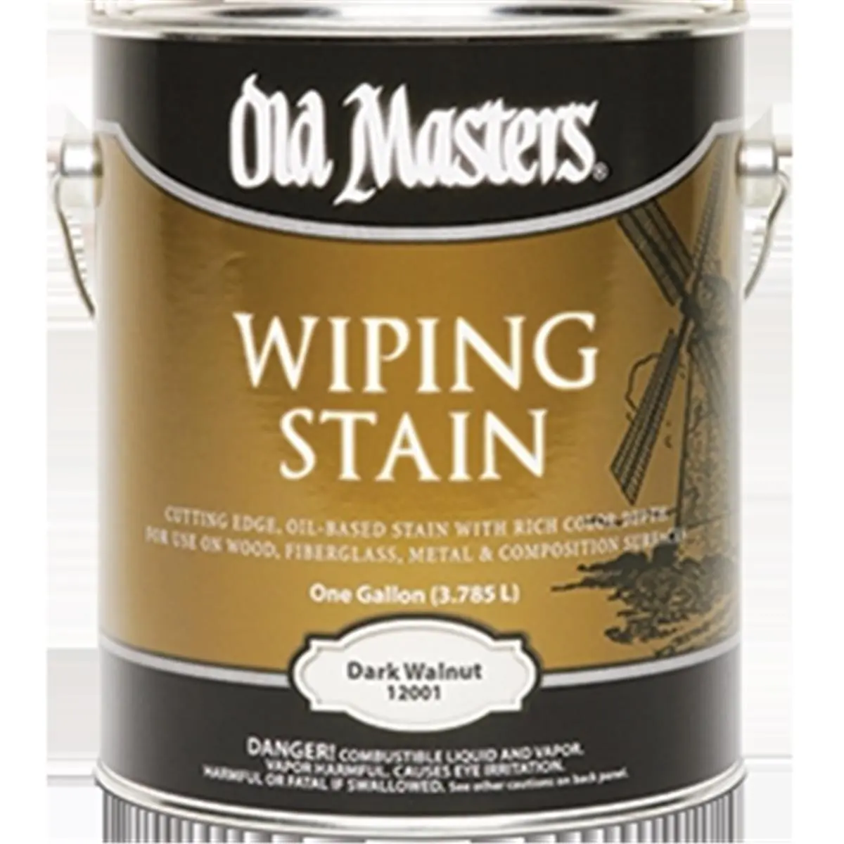 212 MAIN Old Masters 12001 Dark Walnut Wiping Stain - 1 Gal, 240 VOC, Oil-Based, Multi-Surface, Interior Use, Slow Dry